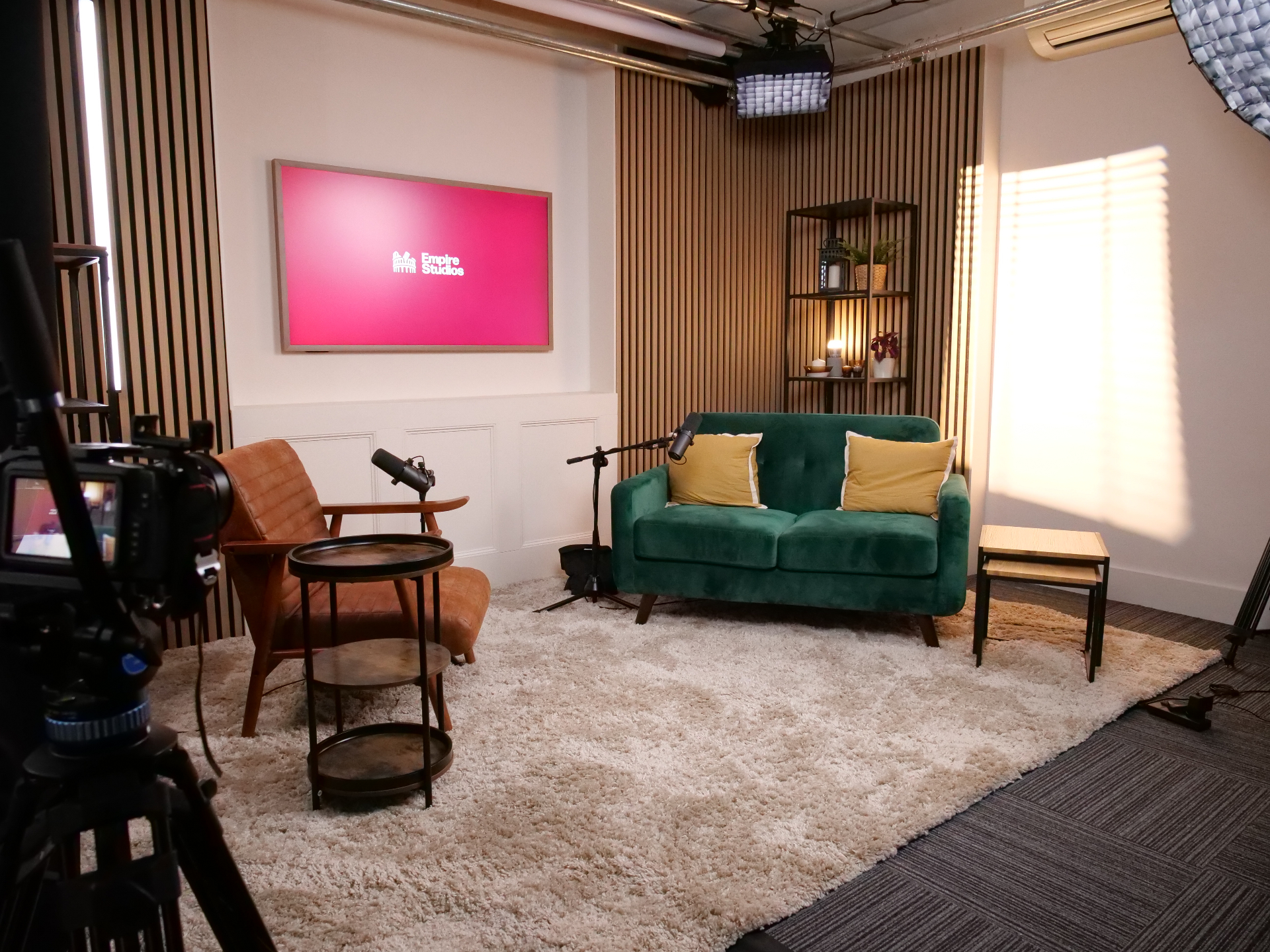 Wide view of the Empire Studios recording floor