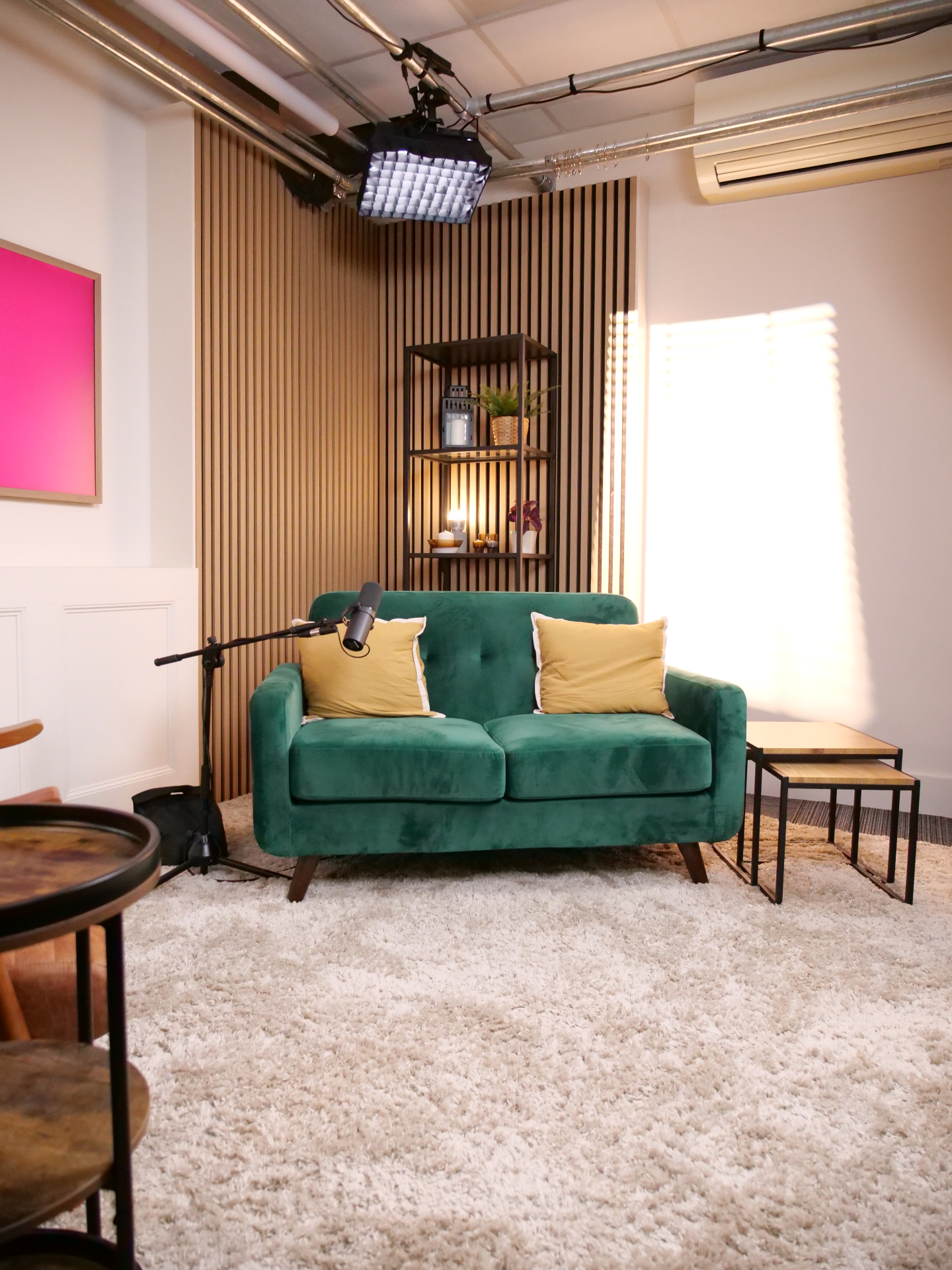 Lighting and slatted wall detail in Empire Studios