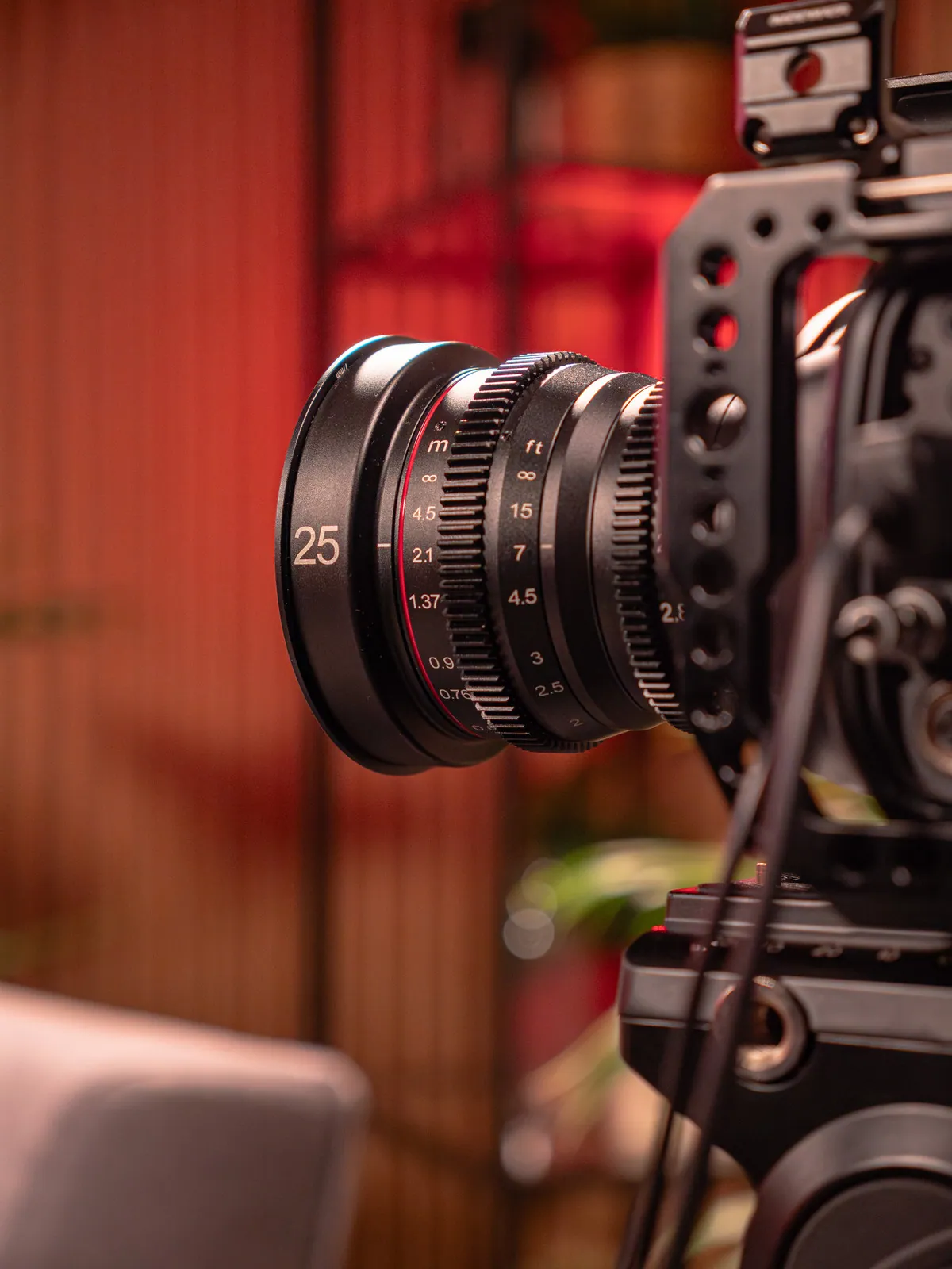 Cinema camera set up for a podcast recording